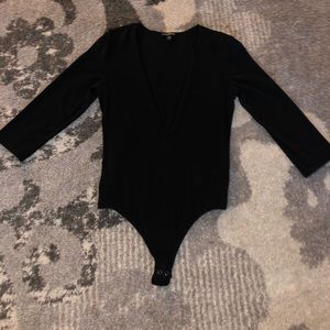 Express Deep V-neck 3/4 Sleeve Bodysuit